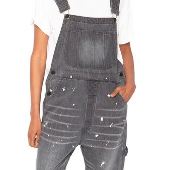 Sandrine Rose xFree People Polka Grey Denim Overall Sz XS - Picture 6 of 10